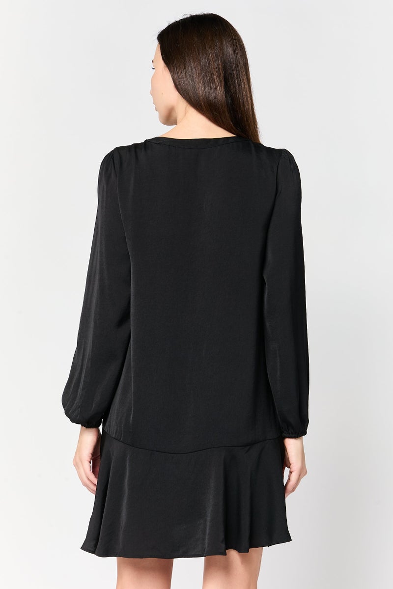 GAP Women Solid Mini Dress, Black - Image 3